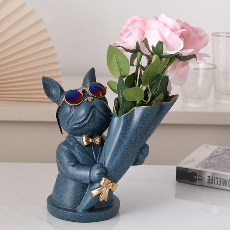 Porta-rosas cachorro buldogue Rede Canan