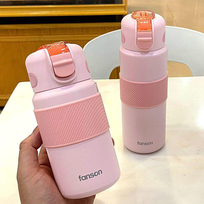 Garrafa térmica inox à prova de vazamento 400ml/620ml Rede Canan