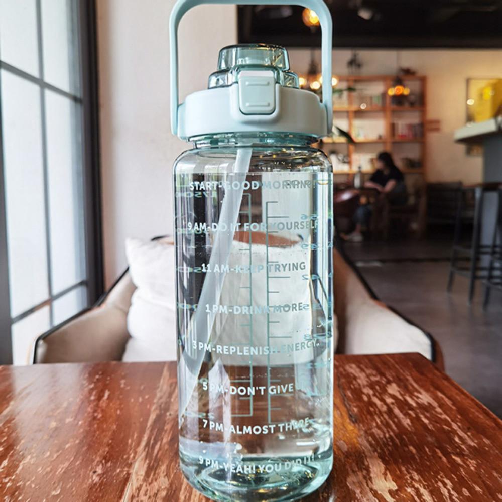 Garrafa de água transparente TikTok à prova de vazamento 2000ml Rede Canan