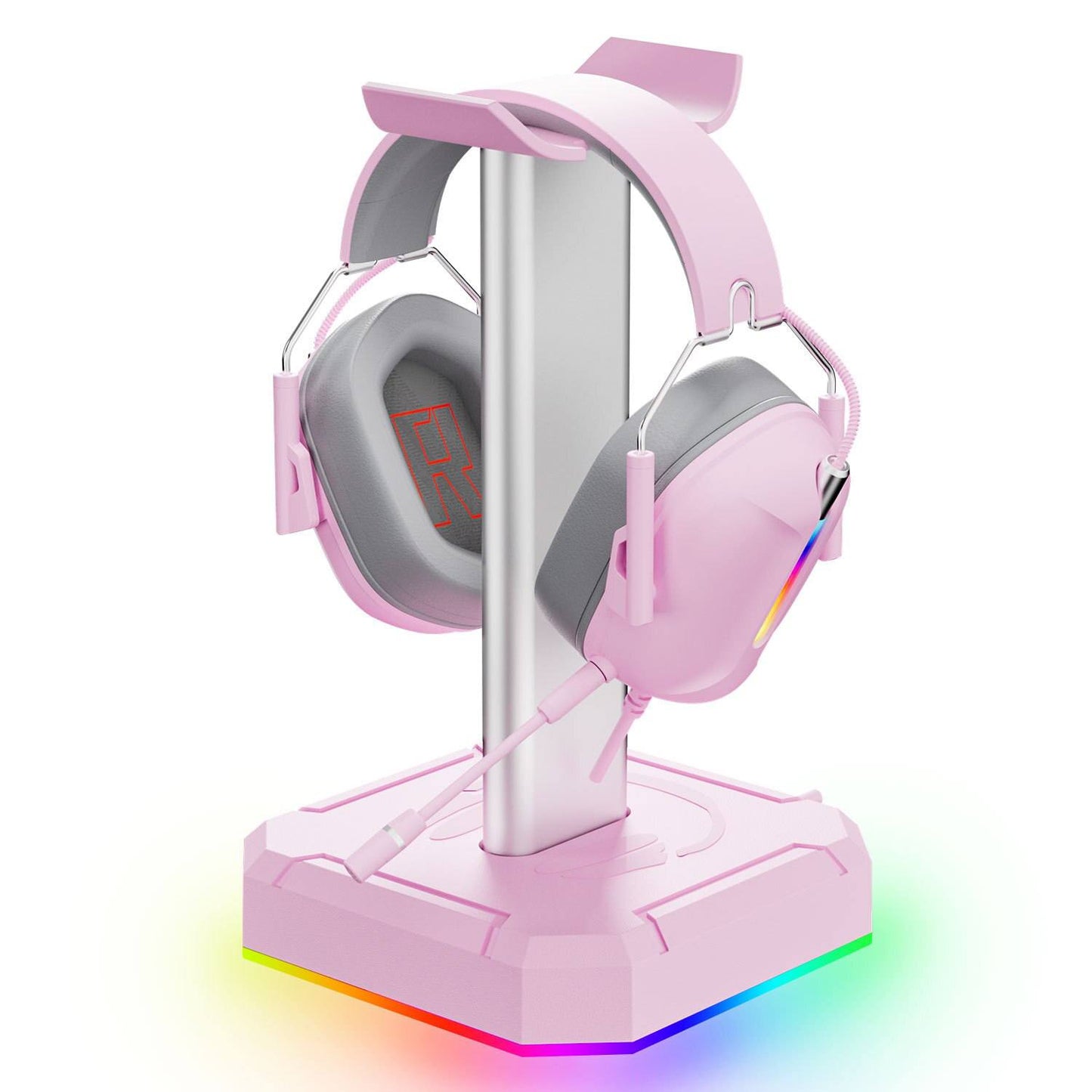 Suporte para fone de ouvido headset com luzes RGB (modelo 1) Rede Canan