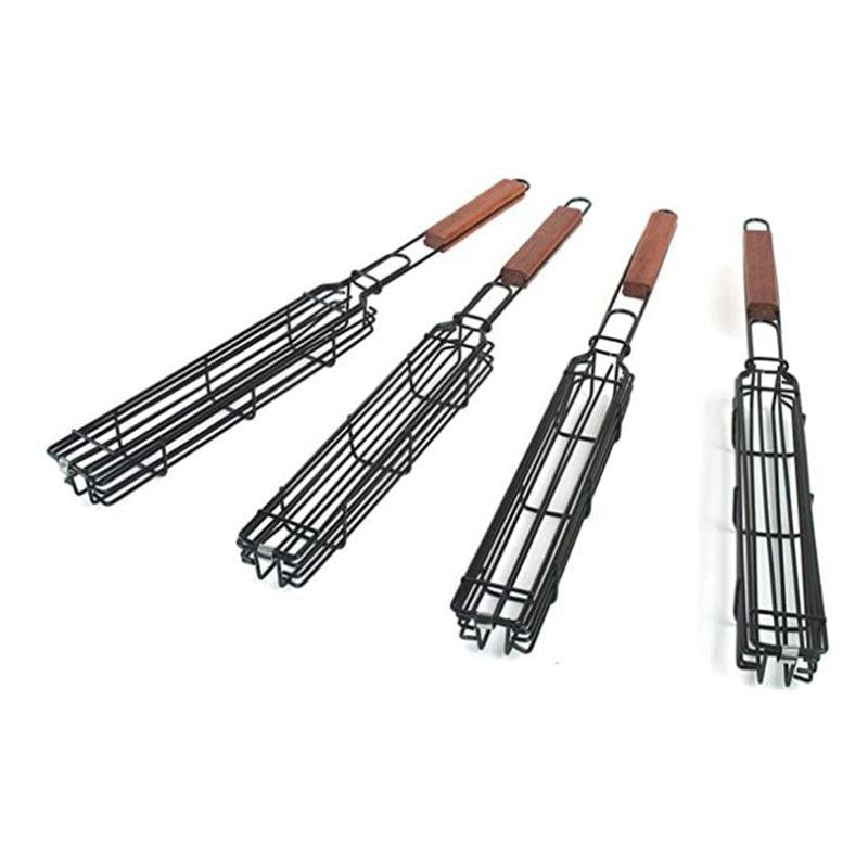 Cesta de aperitivos inox antiaderente para grelhar em churrasqueira - Rede Canan