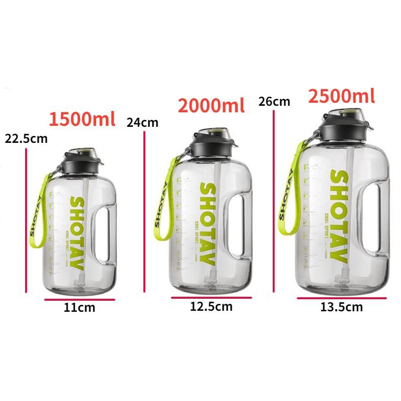 Garrafa de água à prova de vazamento 1500ml/2000ml/2500ml Rede Canan