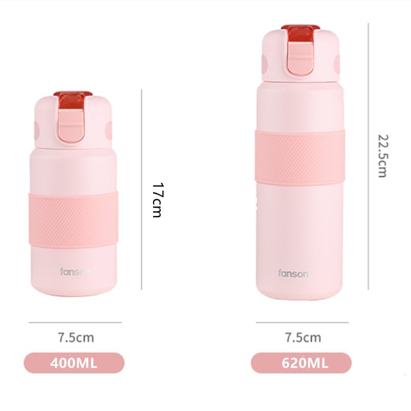 Garrafa térmica inox à prova de vazamento 400ml/620ml Rede Canan