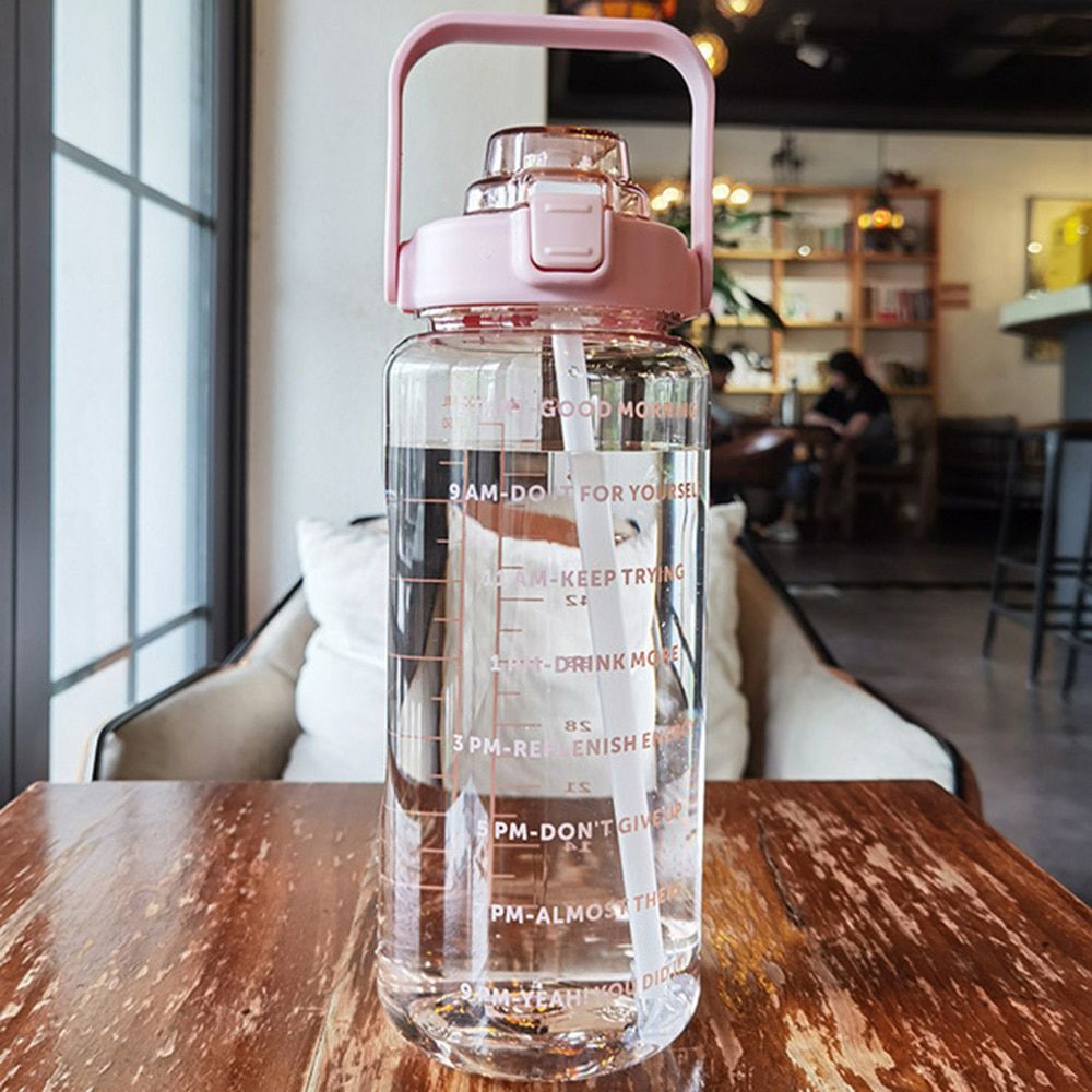 Garrafa de água transparente TikTok à prova de vazamento 2000ml Rede Canan