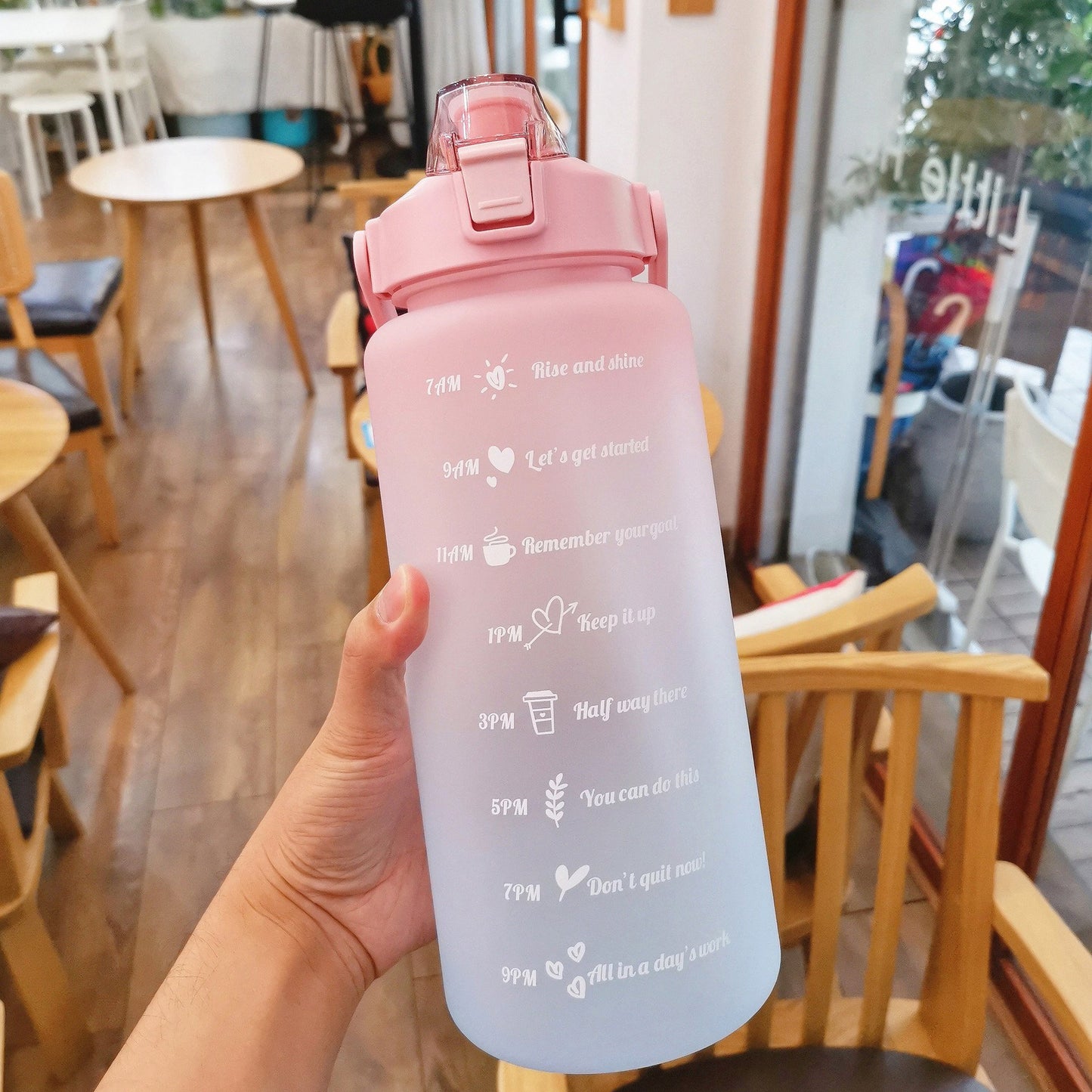 Garrafa de água colorida TikTok à prova de vazamento 2000ml Rede Canan
