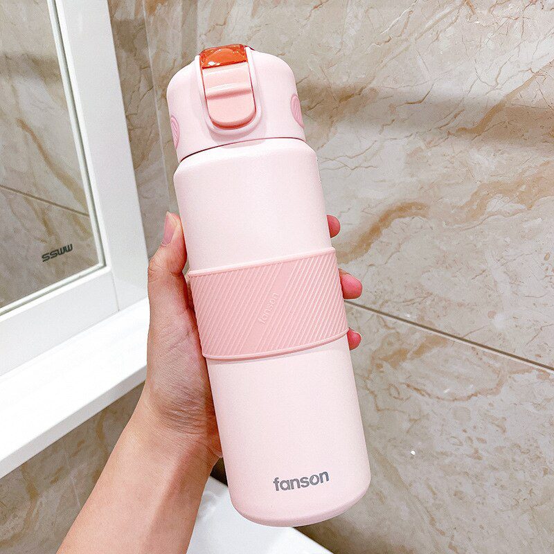 Garrafa térmica inox à prova de vazamento 400ml/620ml Rede Canan