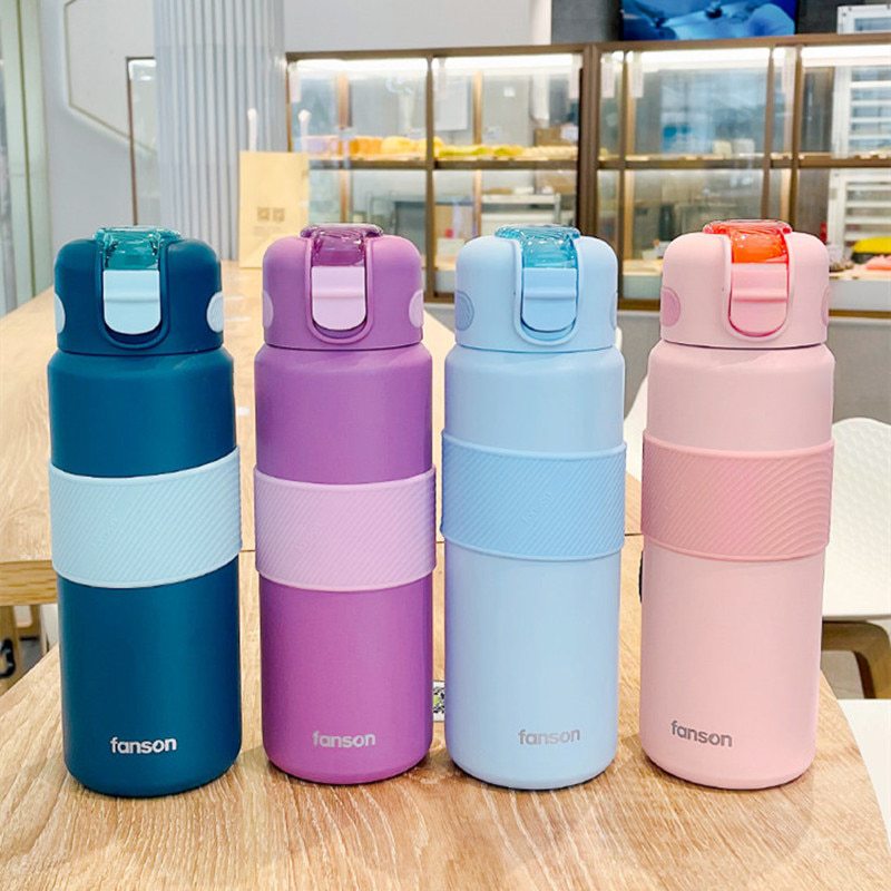 Garrafa térmica inox à prova de vazamento 400ml/620ml Rede Canan
