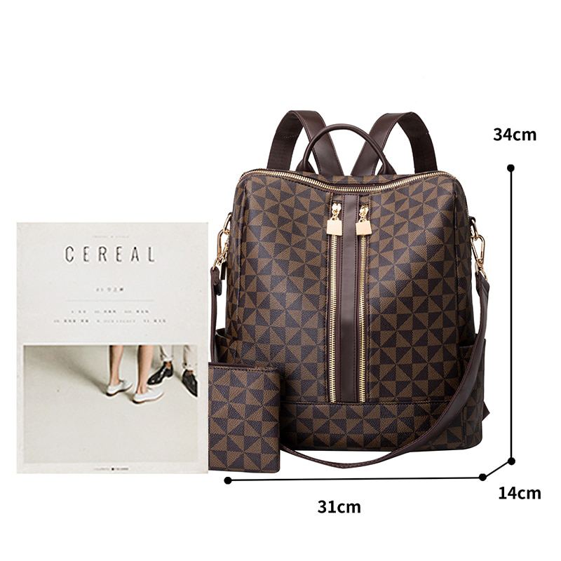 Mochila feminina com carteira coleção luxo Rede Canan