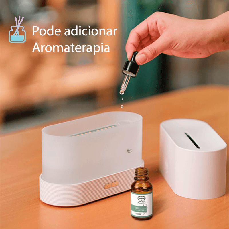 Aromatizador, umidificador e luminária simuladora de chama USB - Rede Canan