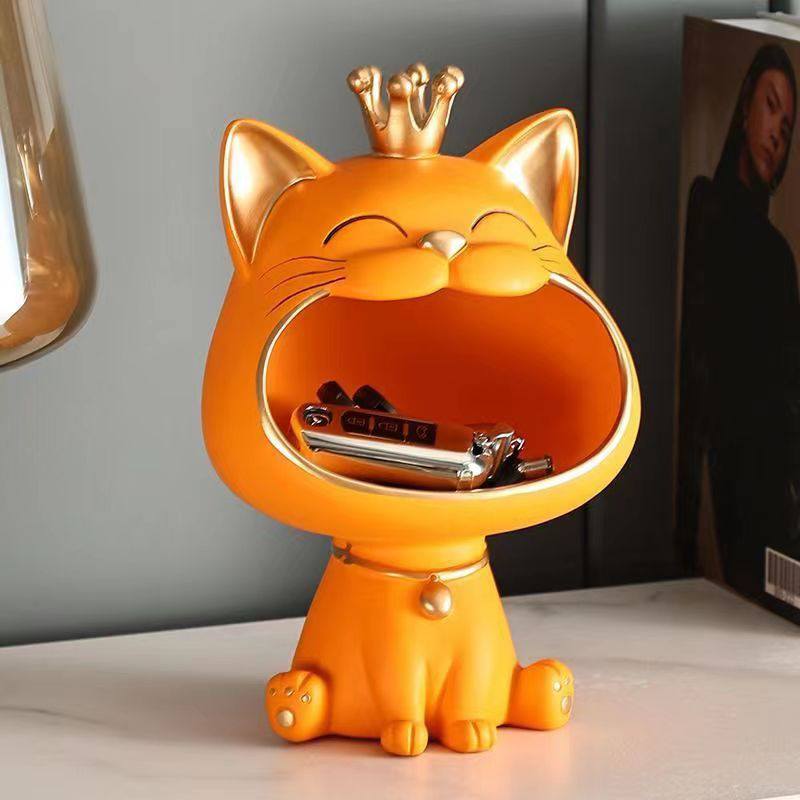 Porta-objetos gato com coroa Rede Canan