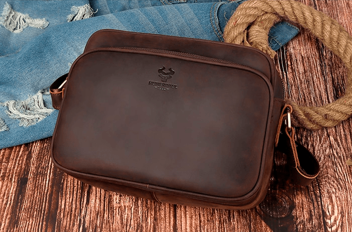 Nécessaire/bolsa de couro masculina - Rede Canan