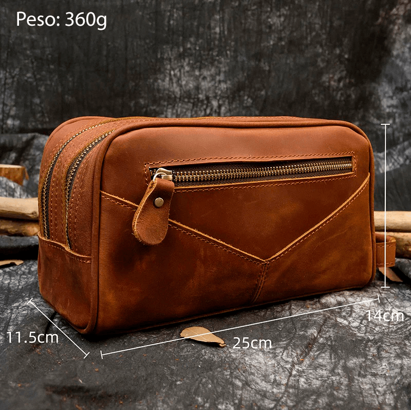 Nécessaire/estojo de couro masculina - Rede Canan