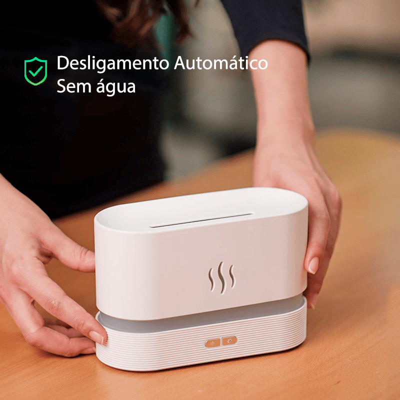 Aromatizador, umidificador e luminária simuladora de chama USB - Rede Canan
