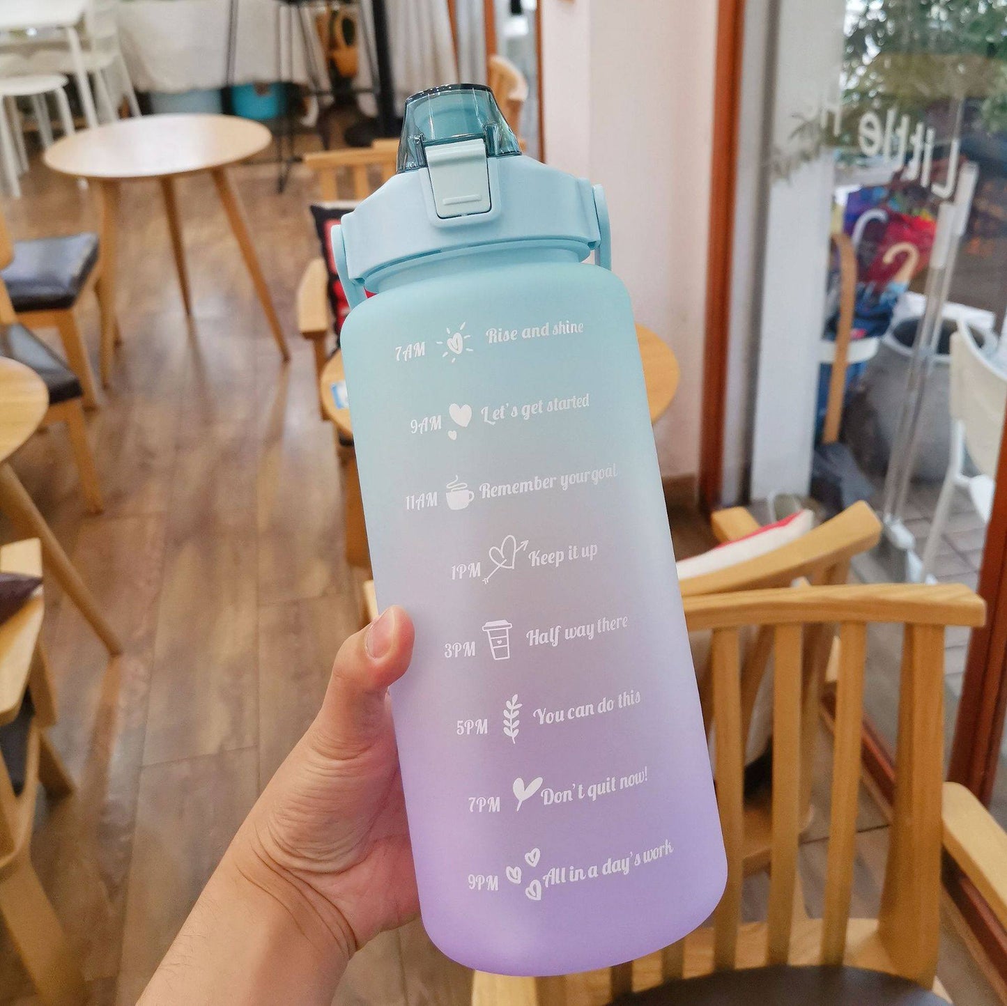 Garrafa de água colorida TikTok à prova de vazamento 2000ml Rede Canan