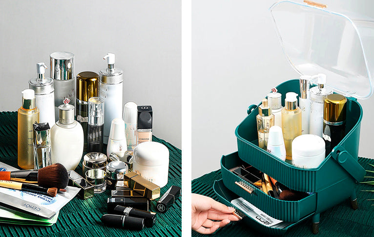Caixa/maleta organizadora para maquiagem/cosméticos/perfumes Rede Canan