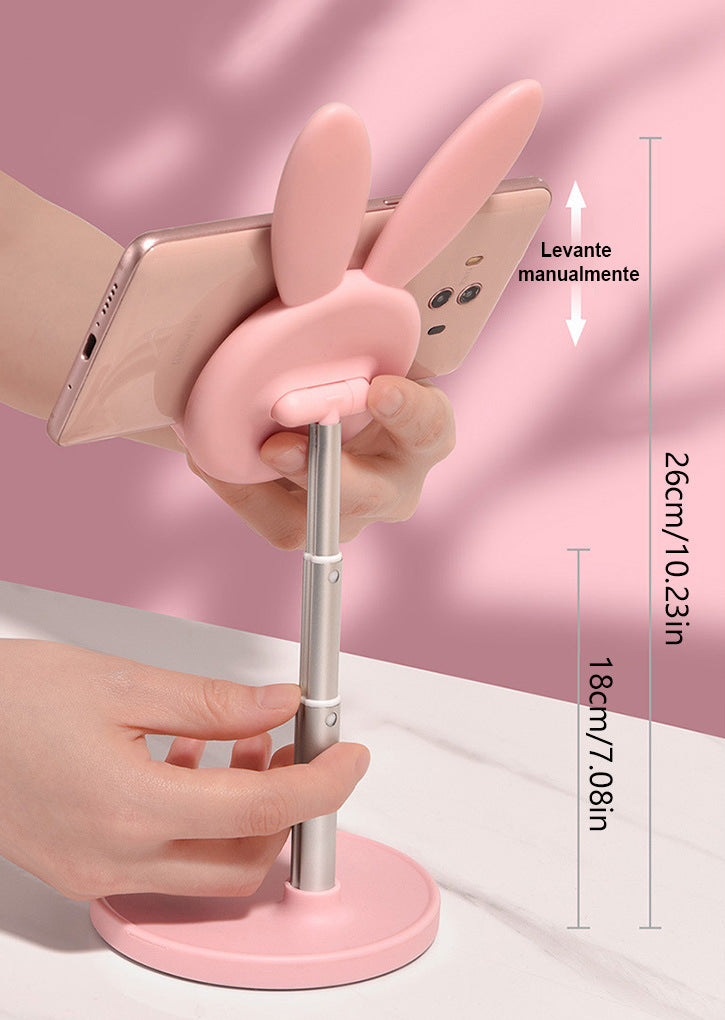 Suporte para telefone celular e iPad/Tablet com elevação ajustável e formato de orelhas de coelho Rede Canan