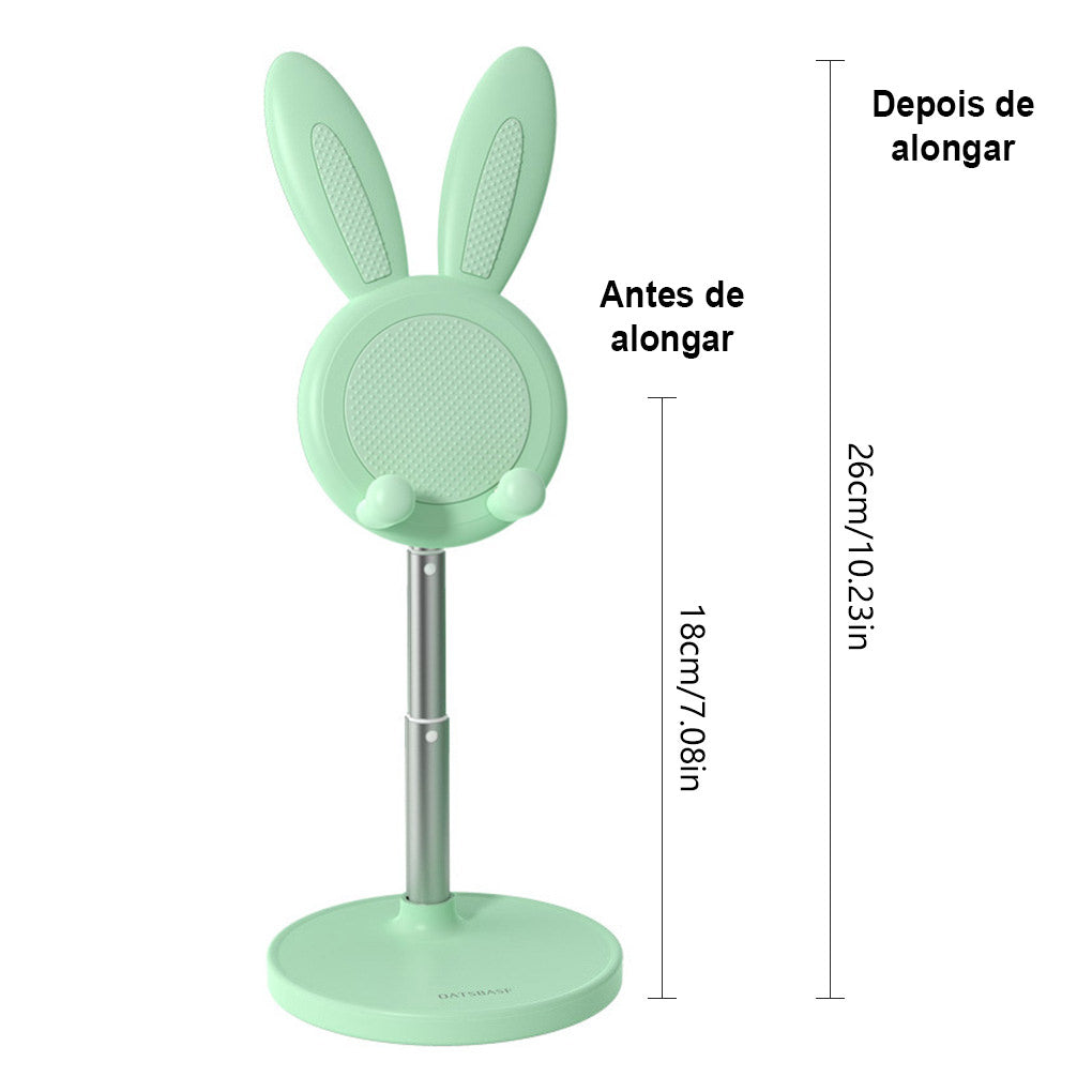 Suporte para telefone celular e iPad/Tablet com elevação ajustável e formato de orelhas de coelho Rede Canan