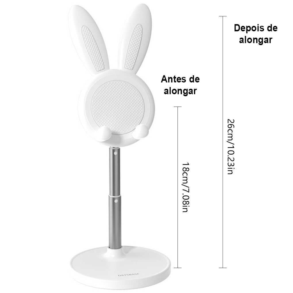 Suporte para telefone celular e iPad/Tablet com elevação ajustável e formato de orelhas de coelho Rede Canan