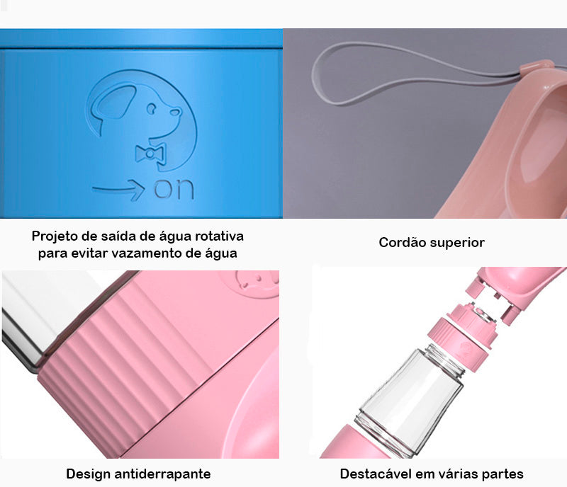 Garrafa com dispenser de água para pets Rede Canan