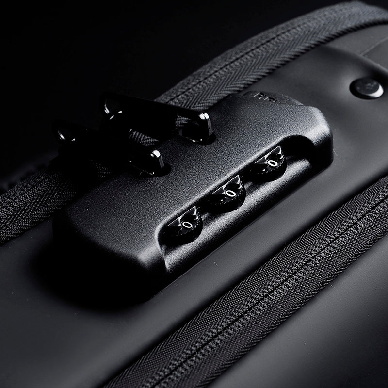 Mochila impermeável com entrada USB para carregamento de bateria de telefone celular e bloqueio/trava antifurto Rede Canan