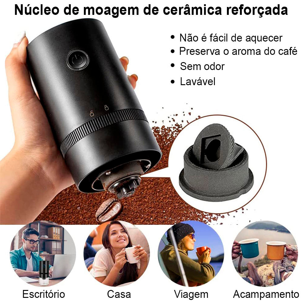 Moedor elétrico de grãos sem fio com carregamento via cabo USB Rede Canan
