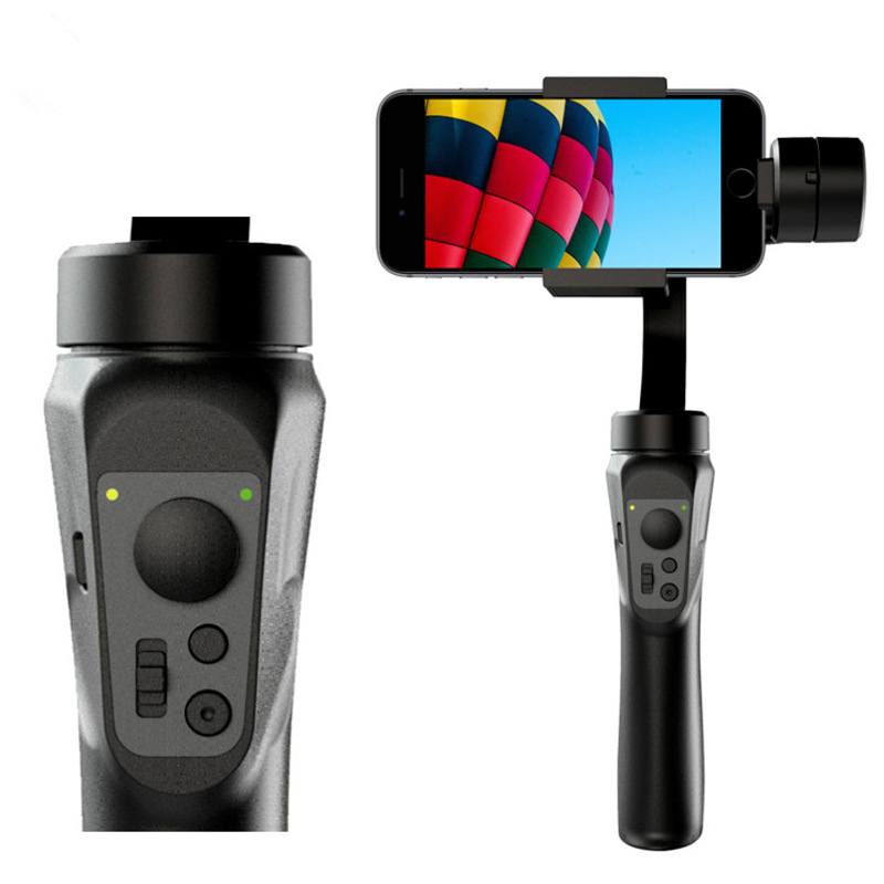 Suporte estabilizador para telefone celular com controle acoplado, base rosquiável para tripé e com ajuste do ângulo e rotação de até 330º Rede Canan