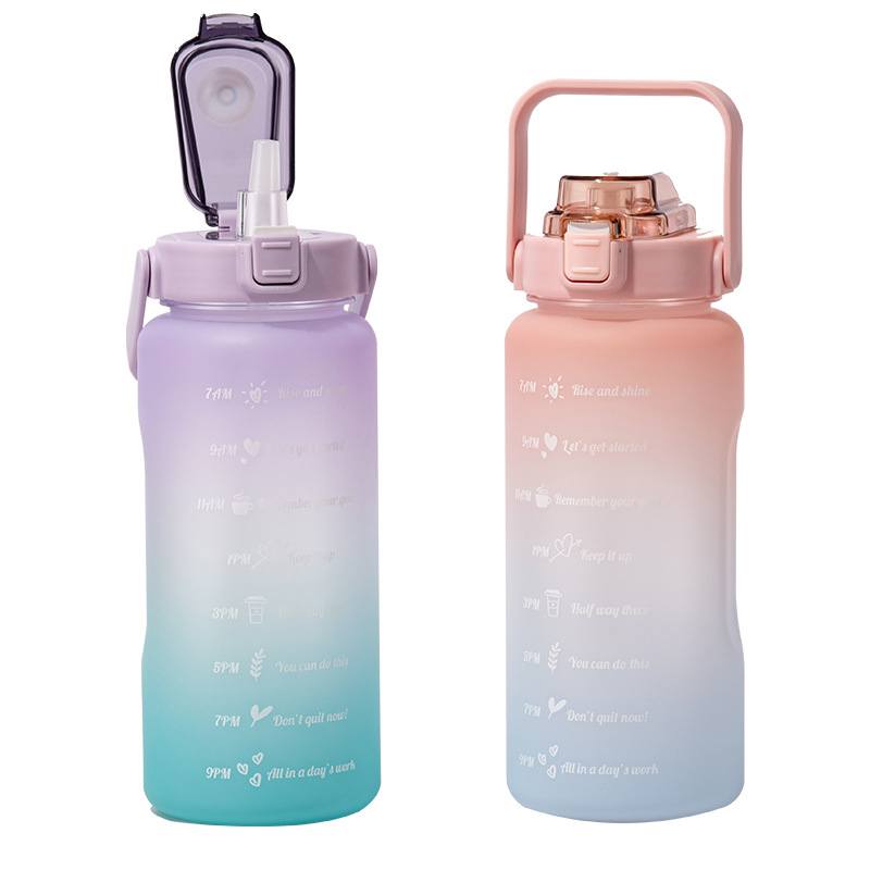 Garrafa de água colorida TikTok à prova de vazamento 2000ml Rede Canan