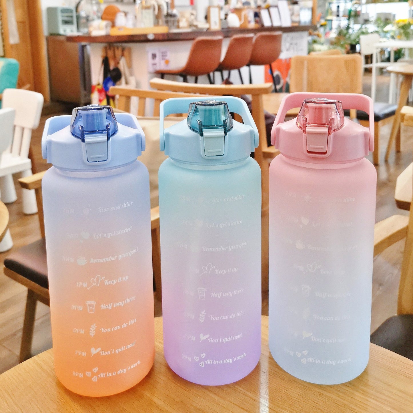 Garrafa de água colorida TikTok à prova de vazamento 2000ml Rede Canan