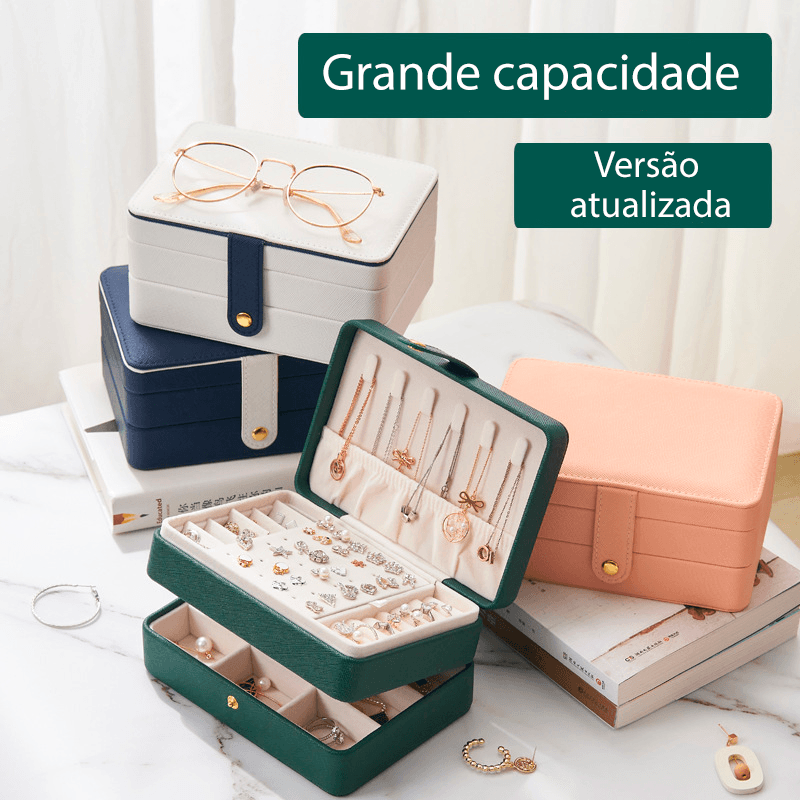 Estojo para joias/porta-joias compartimento duplo - Rede Canan