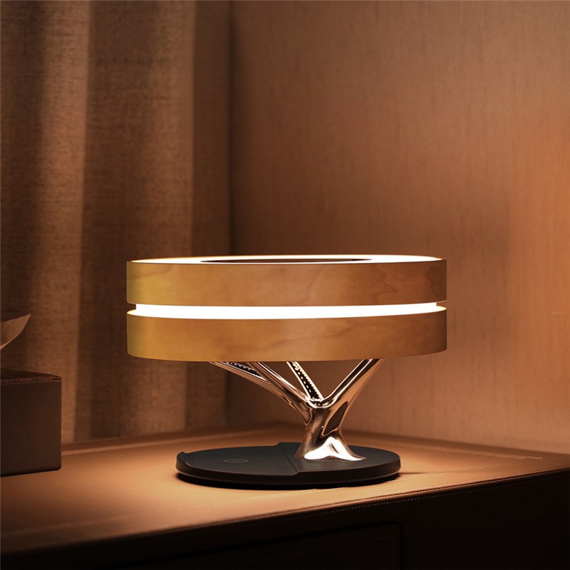 Luminária árvore multifunções – carregador sem fio e por indução acoplado para celular e bluetooth 5.0 Rede Canan