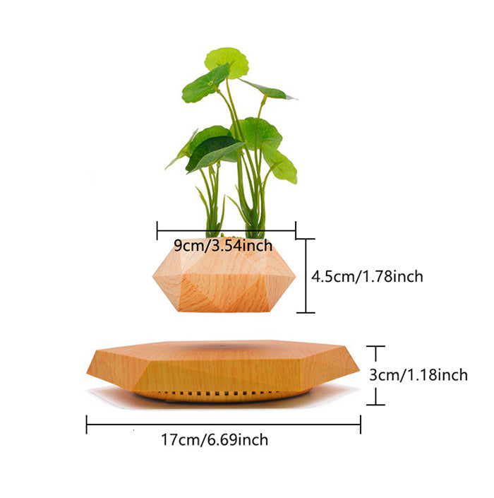 Vaso para planta com levitação magnética e rotação de 360º Rede Canan