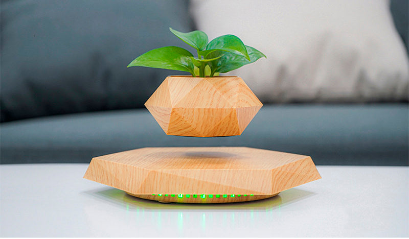 Vaso para planta com levitação magnética e rotação de 360º Rede Canan