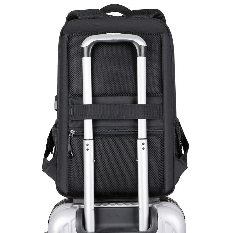 Mochila impermeável unissex com entrada USB para carregamento de bateria de telefone celular (modelo 1) Rede Canan