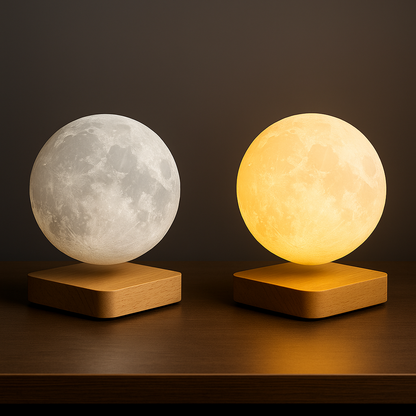 Luminária lua flutuante com levitação magnética