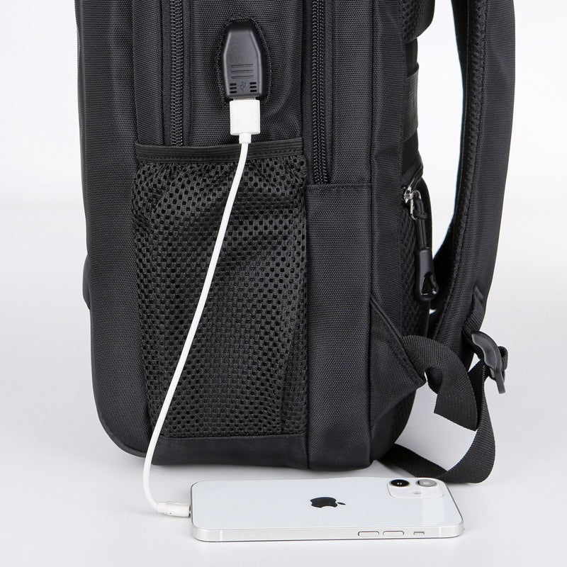 Mochila impermeável unissex com entrada USB para carregamento de bateria de telefone celular (modelo 1) Rede Canan