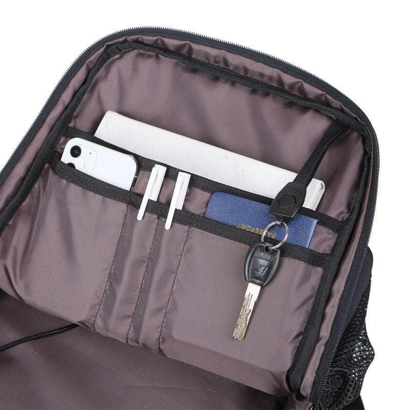 Mochila impermeável unissex com entrada USB para carregamento de bateria de telefone celular (modelo 1) Rede Canan