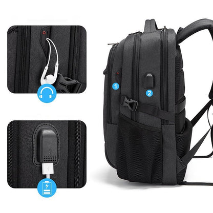 Mochila impermeável unissex com entrada USB para carregamento de bateria de telefone celular (modelo 3)