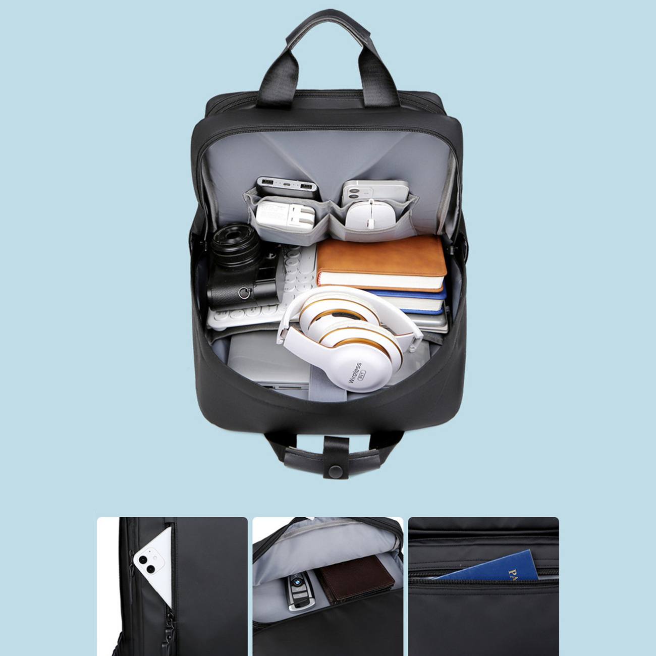 Mochila impermeável feminina e masculina (modelo 1) Rede Canan