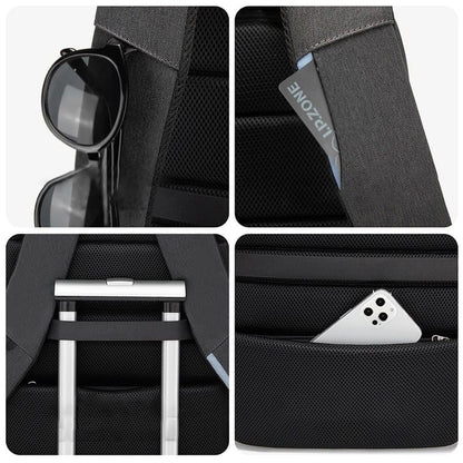 Mochila impermeável unissex com entrada USB para carregamento de bateria de telefone celular (modelo 3)