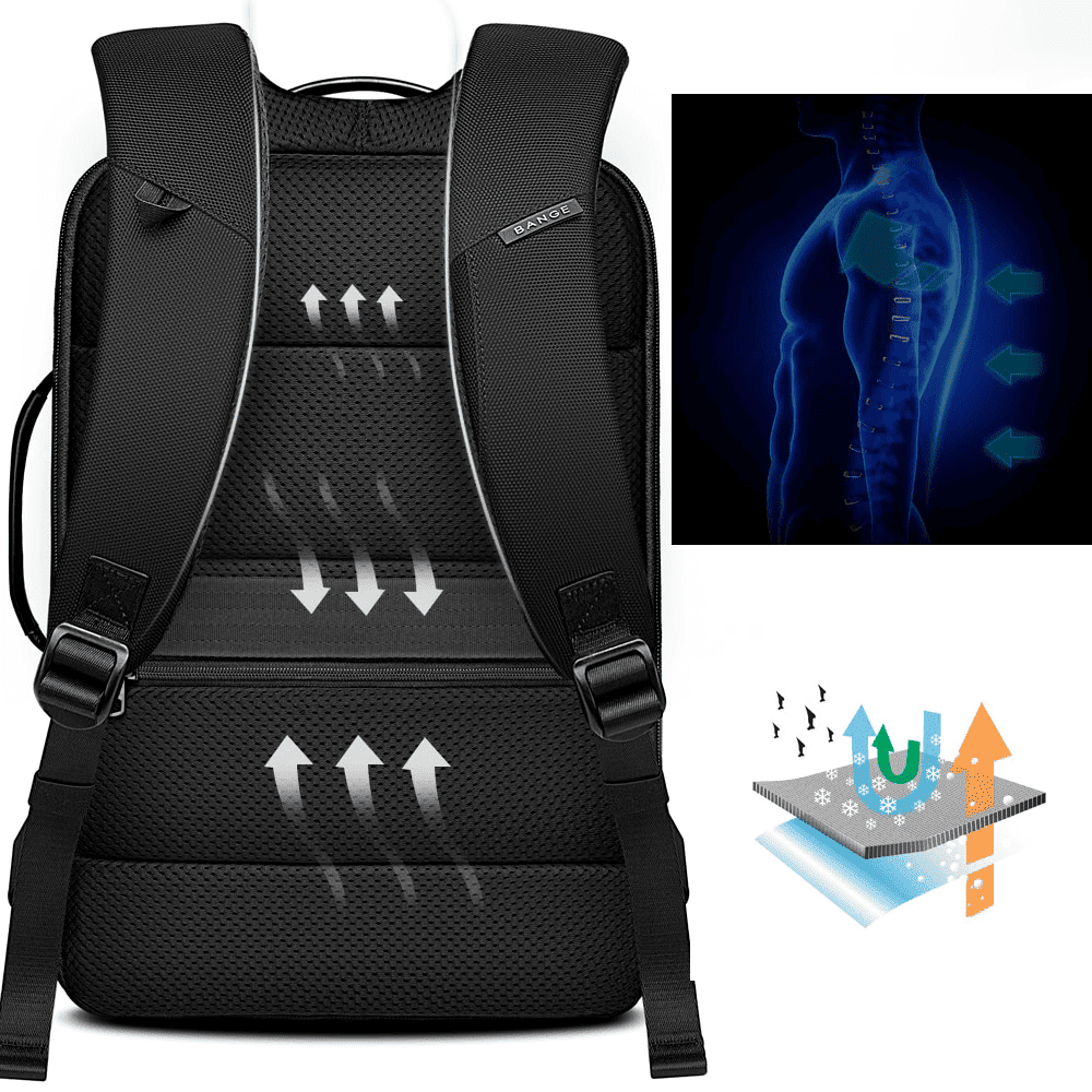 Mochila executiva Bange Premium impermeável 35l com entrada para fone de ouvido e entrada USB para carregamento de bateria de celular
