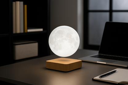 Luminária lua flutuante com levitação magnética
