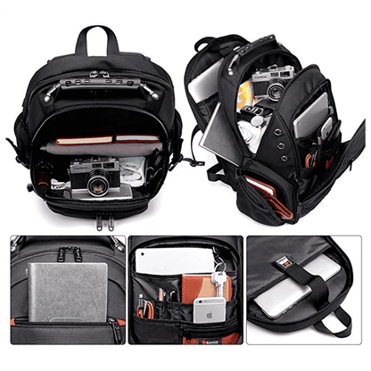 Bange waterproof 45l backpack with headphone jack and USB port for cell phone battery charging