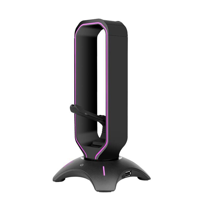 Suporte para fone de ouvido headset com luzes RGB (modelo 2) Rede Canan