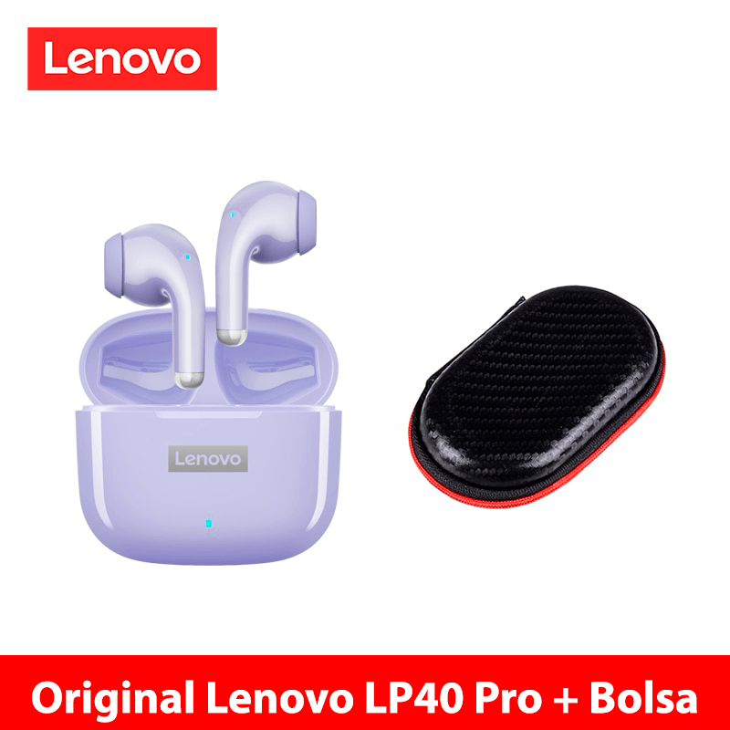 Fone de ouvido sem fio TWS via bluetooth Lenovo LP40 Pro + bolsa de proteção e kit de limpeza - Rede Canan