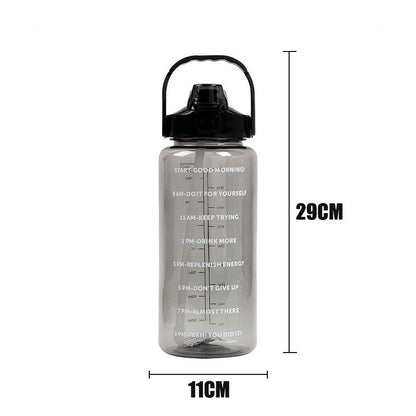 Garrafa de água transparente TikTok à prova de vazamento 2000ml Rede Canan