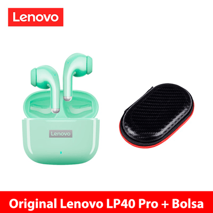 Fone de ouvido sem fio TWS via bluetooth Lenovo LP40 Pro + bolsa de proteção e kit de limpeza - Rede Canan