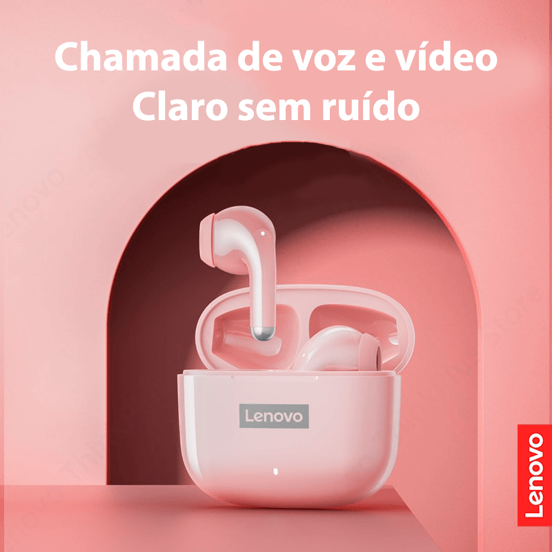 Fone de ouvido sem fio TWS via bluetooth Lenovo LP40 Pro + bolsa de proteção e kit de limpeza - Rede Canan