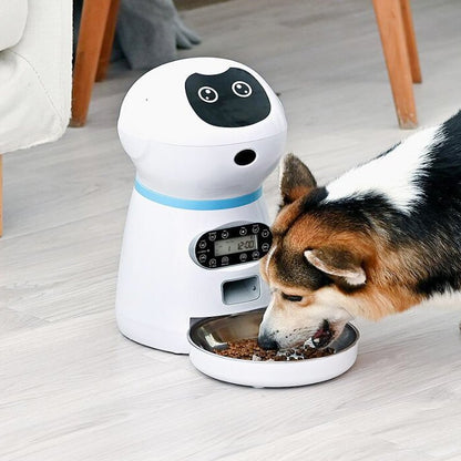 Robô alimentador inteligente para pets com tempo e porção programáveis Rede Canan