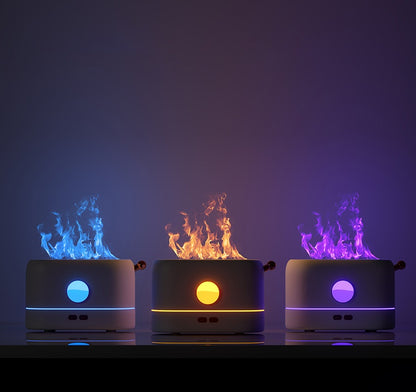 Aromatizador, umidificador e luminária simuladora de chama com entrada USB (modelo 2) Rede Canan