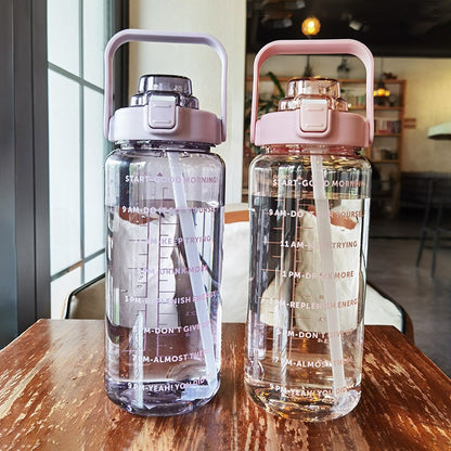 Garrafa de água transparente TikTok à prova de vazamento 2000ml Rede Canan